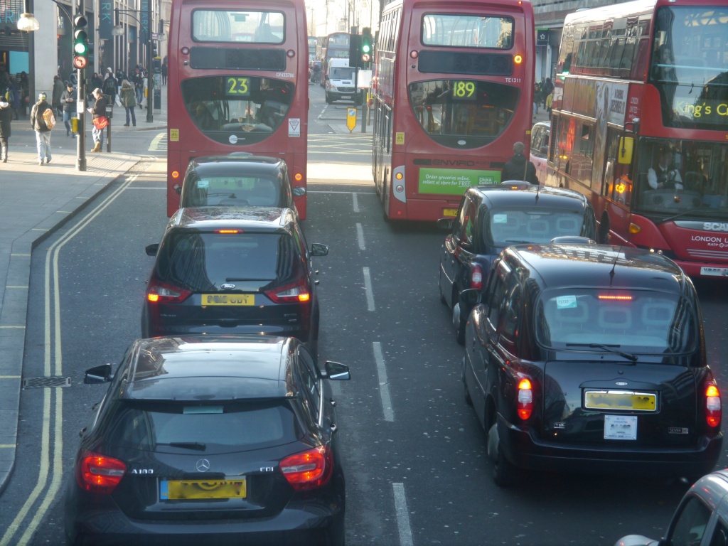 Oxford Street traffic - number plates adjusted