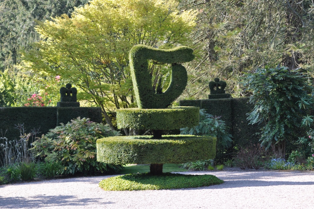 Mount Stewart harp topiary